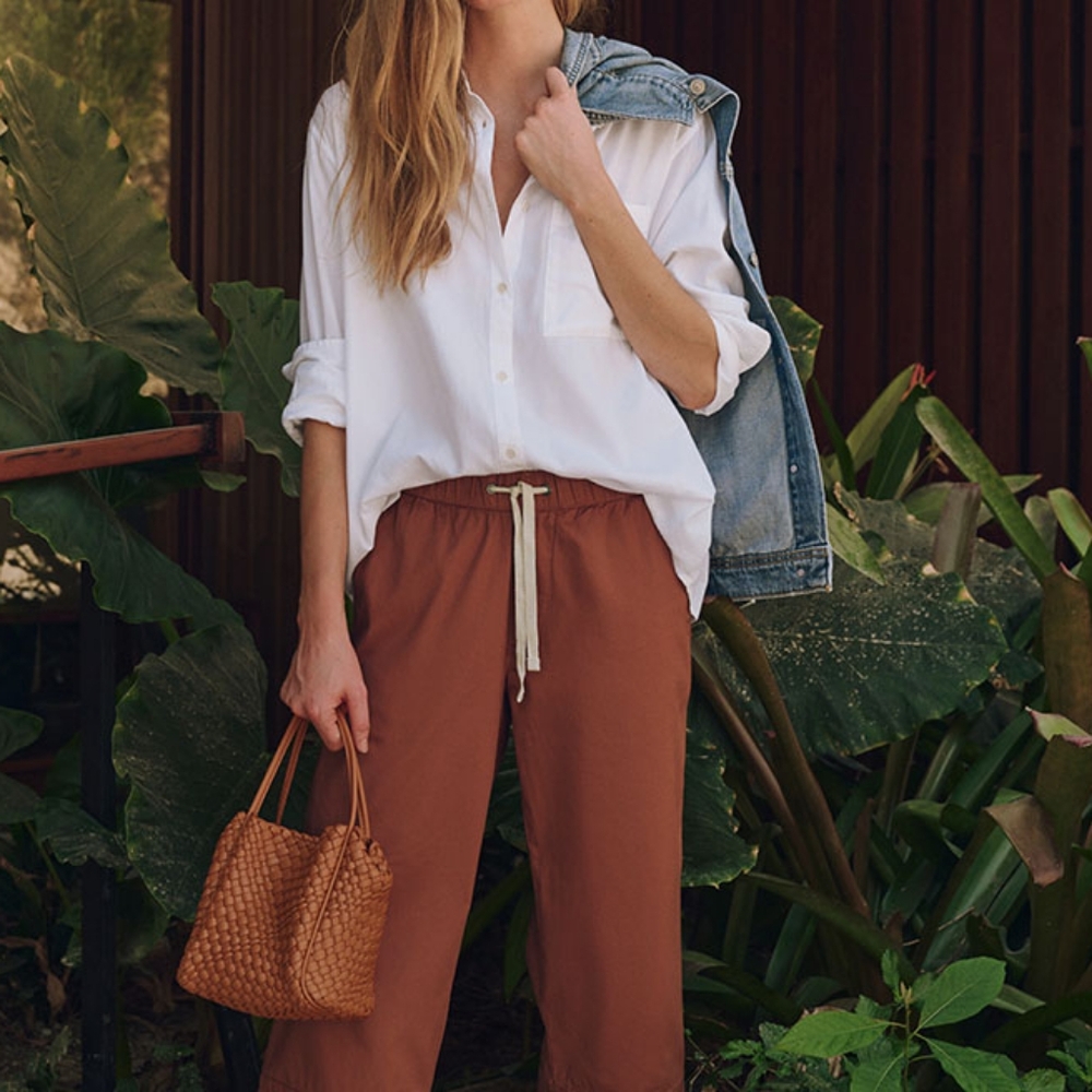 Pact Women's Rust Cropped Drawstring Pants